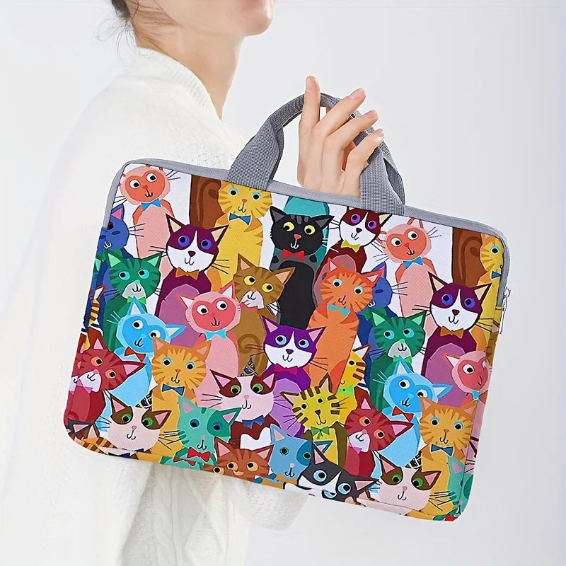 Cartoon Cat Laptop Bag 14 Inch Briefcase Sleeve