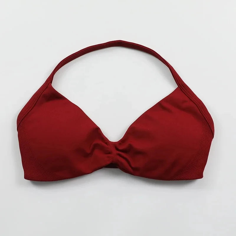 Women Seamless Strappy Sports Bra Push Up Gym Yoga Fitness Top