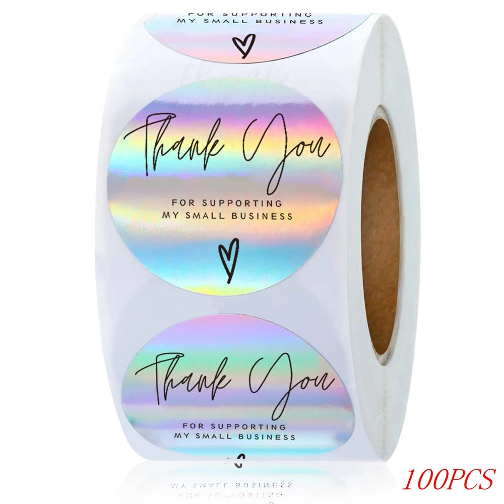 Thank You Stickers Roll – Elegant Packaging Labels for Small Business & Gift Wrapping