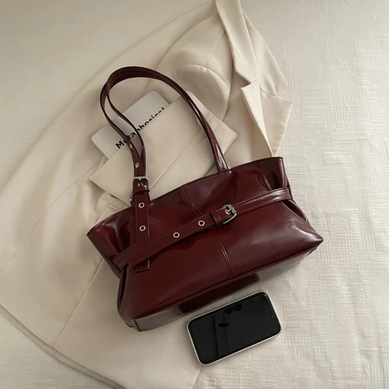 Women Retro Tote Bag Large Capacity Shoulder Handbag