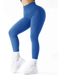 Women’s High Waist Ribbed Seamless Yoga Leggings for Gym Fitness