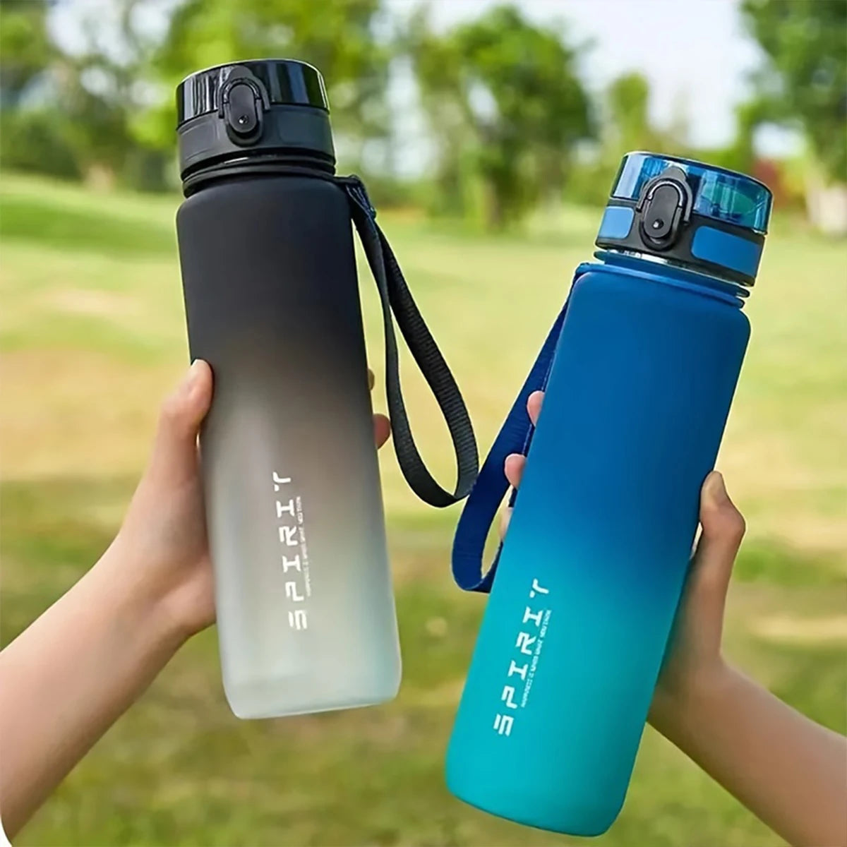 Gradient Water Bottle 600ml 750ml 1000ml Leakproof Portable Sports Gym Bottle BPA Free Outdoor Travel Drink Bottle