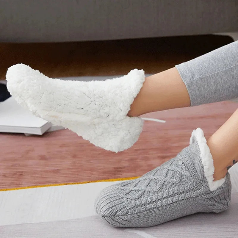 Unisex Warm Fuzzy Slipper Socks Non Slip Winter Home Socks