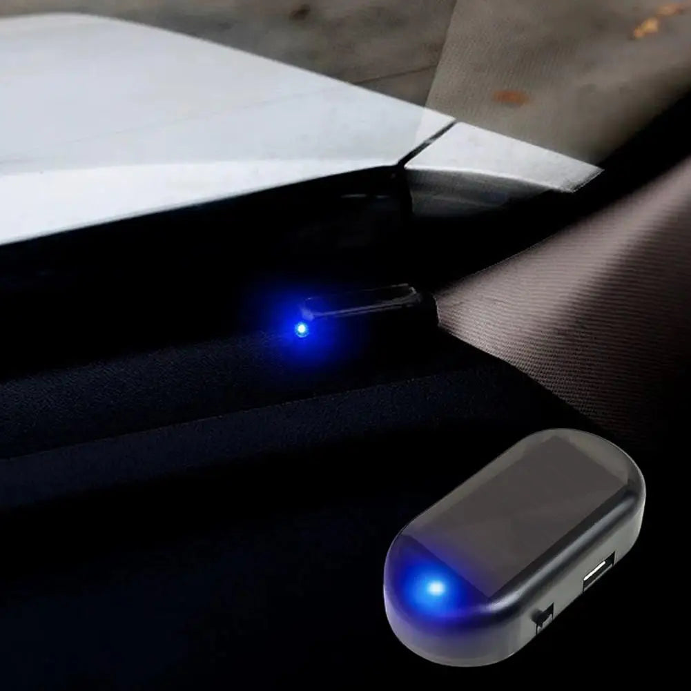 Solar Car Anti-Theft LED Light – Fake Security Alarm Flashing Warning Light for Dashboard