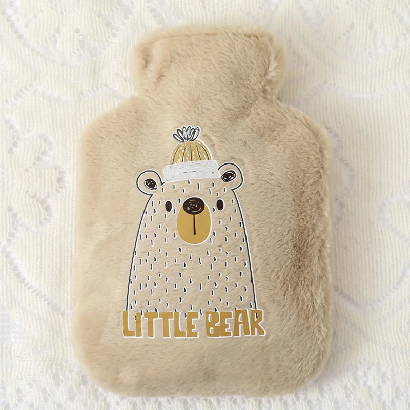 Cartoon Plush Rabbit Bear Hot Water Bottle Velvet Hand Warmer Cute Portable Water Bag