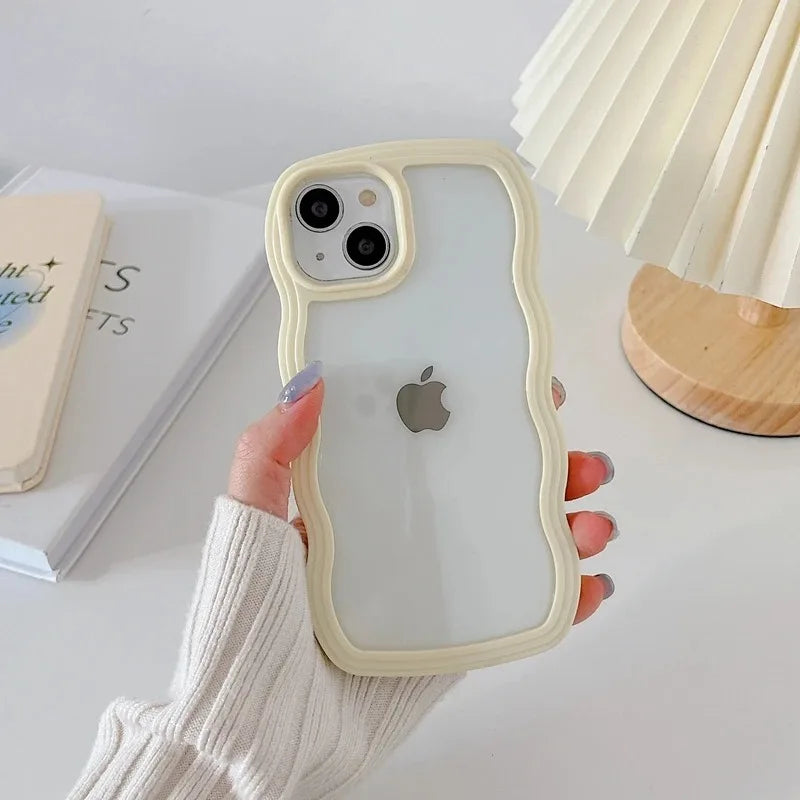 Candy Wavy Lines Transparent Bumper iPhone Case