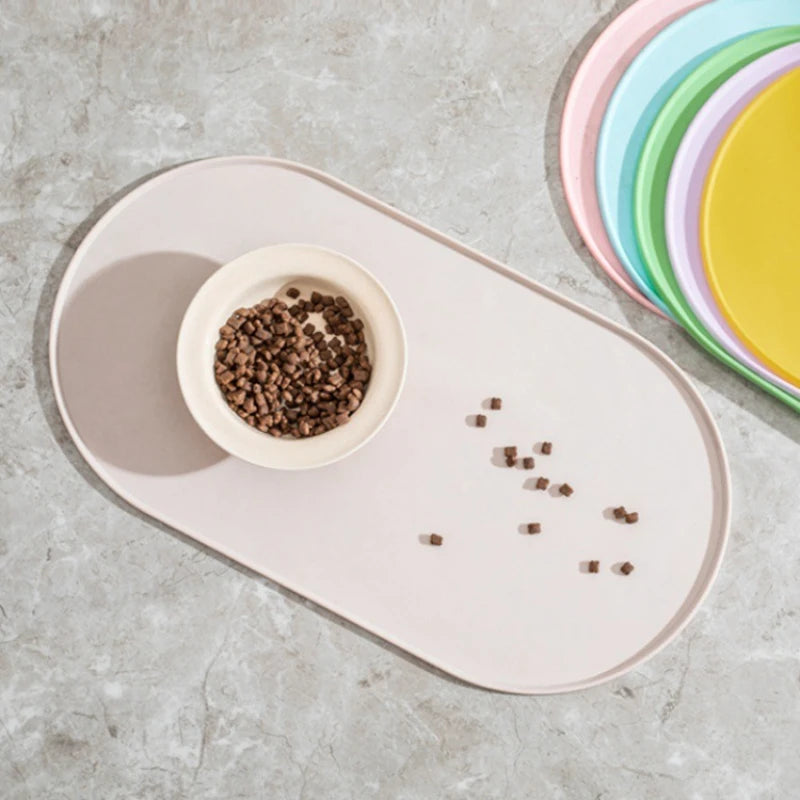 Waterproof Non Slip Cat Feeding Mat Pet Food Bowl Mat for Dog Cat Feeding Area
