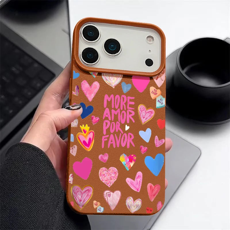 Heart Print Soft iPhone Case
