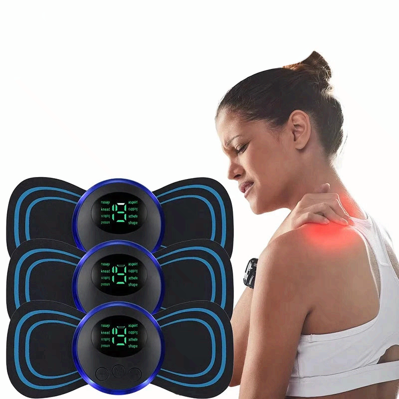 Smart Electric Neck Massager EMS Muscle Stimulator Portable Pain Relief Patch Shoulder Back Massage Device USB Rechargeable