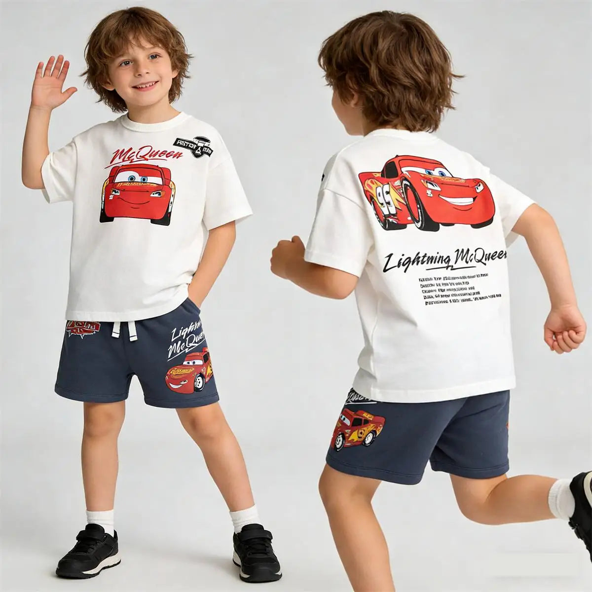 Toddler Boys Cartoon T Shirt and Shorts Set