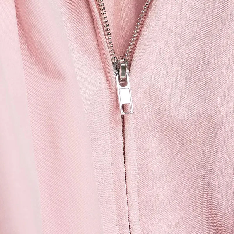 Women Oversize Bomber Jacket Zip Up Casual Y2K Loose Coat Ball Sleeve