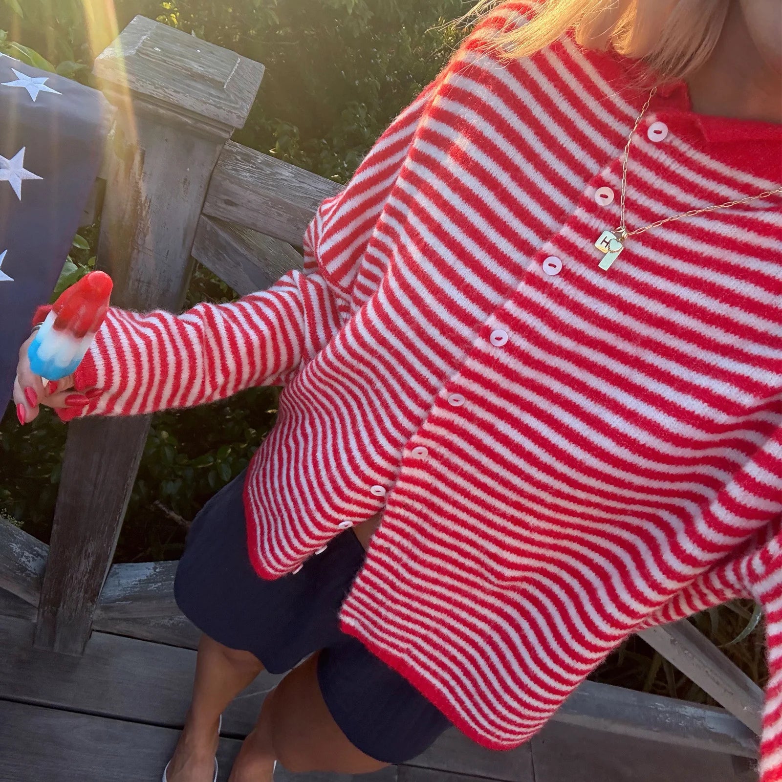 Women Striped Knit Cardigan Loose Fit Long Sleeve Y2K Autumn Casual Sweater