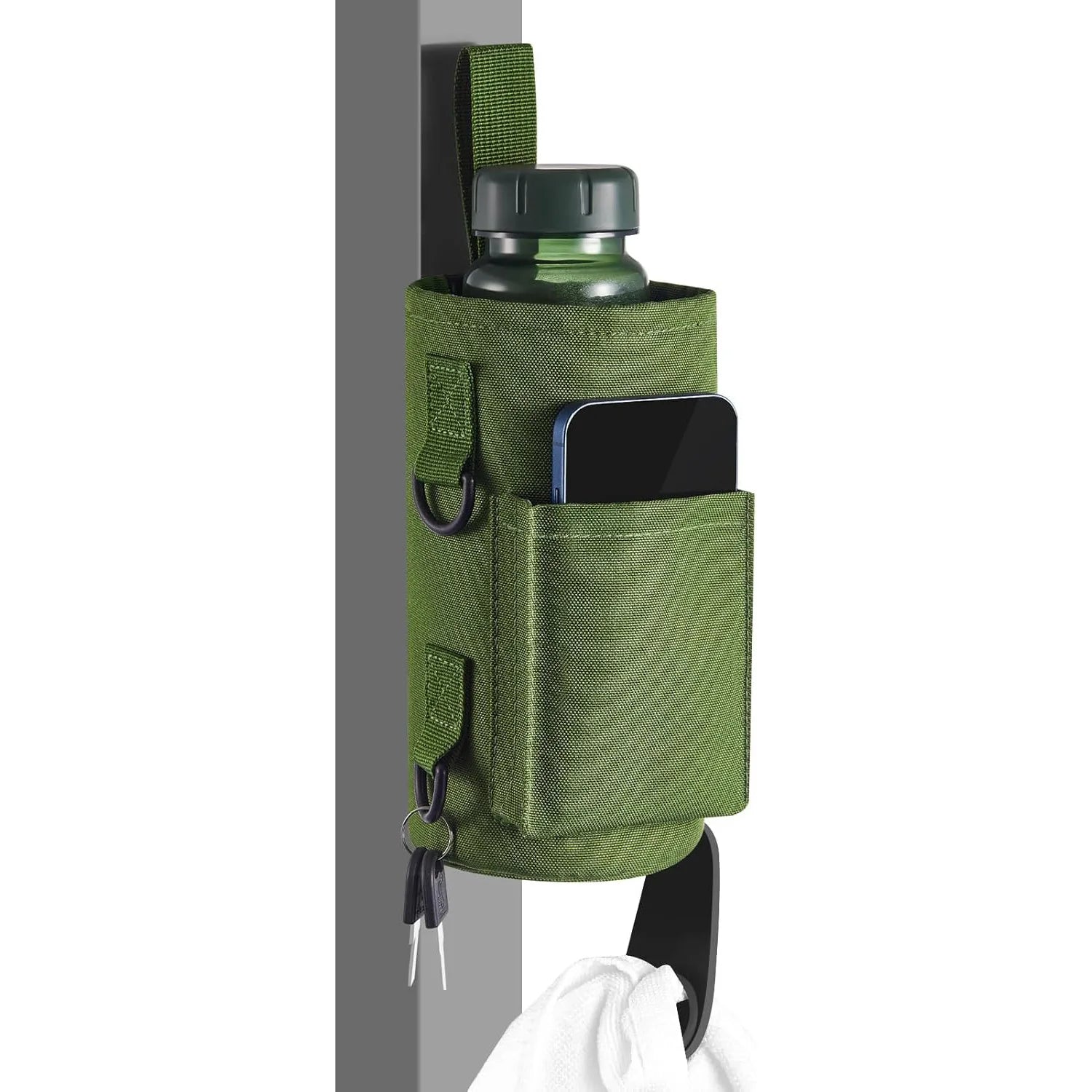 Magnetic Gym Water Bottle Bag Sling Holder Non Slip Portable Fitness Carrier