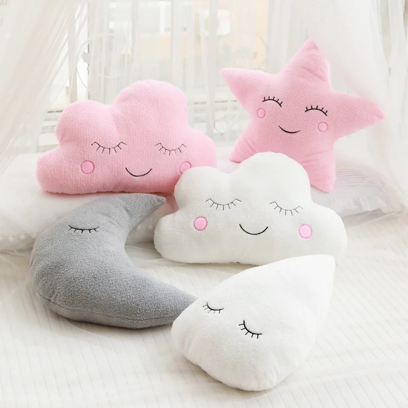 Cloud Moon Star Plush Pillow for Kids Room Decor