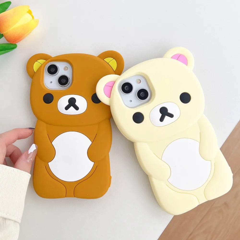 Cute 3D Rilakkuma Cartoon Soft Silicone iPhone Case