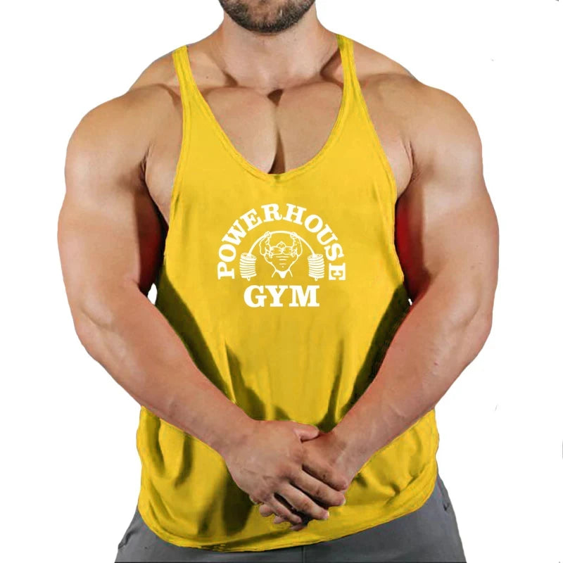 Men Gym Stringer Vest Sleeveless Bodybuilding Fitness Tank Top Workout Singlet