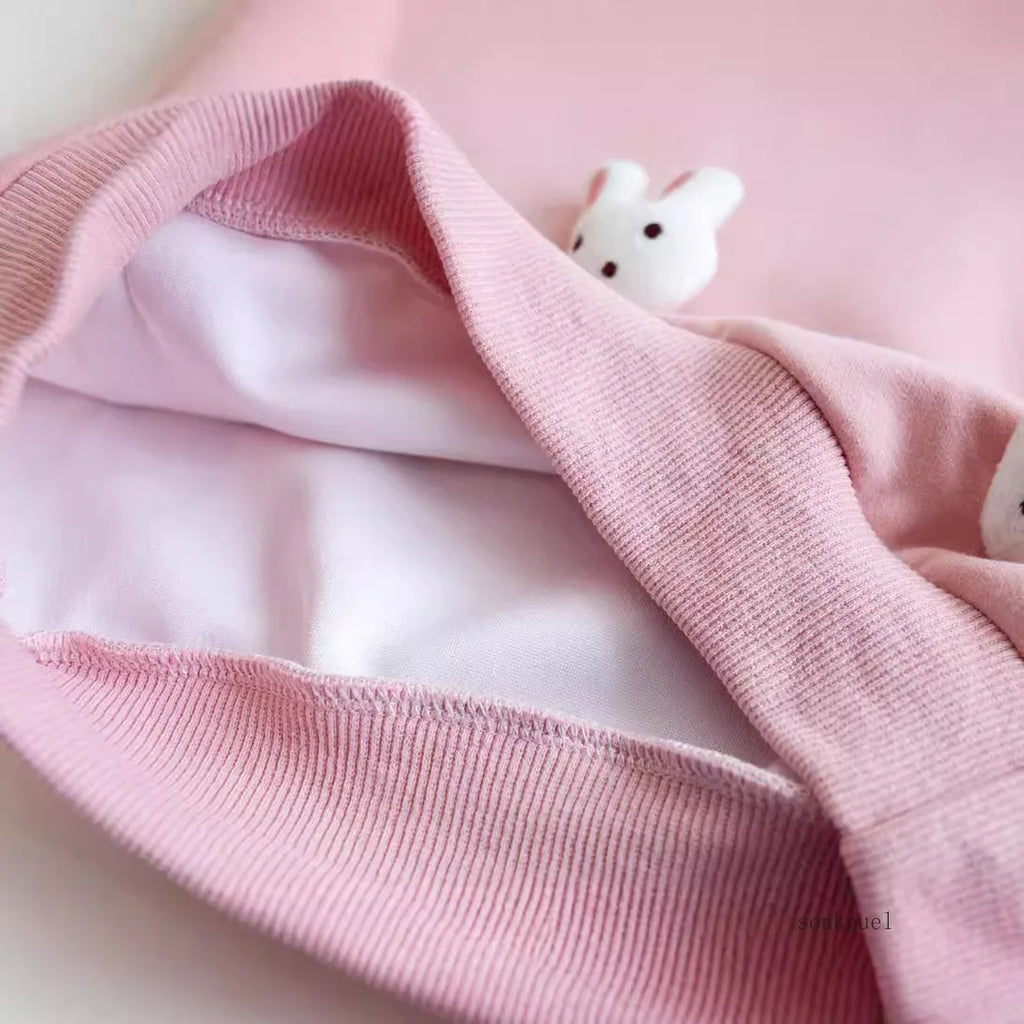 Girls Rabbit Pullover Sweatshirt Cute 3D Cartoon Spring Autumn Top