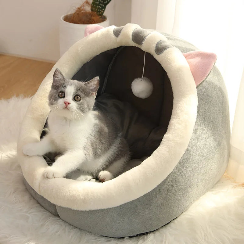 Foldable Cat Bed Washable Pet Cave for Small Dogs