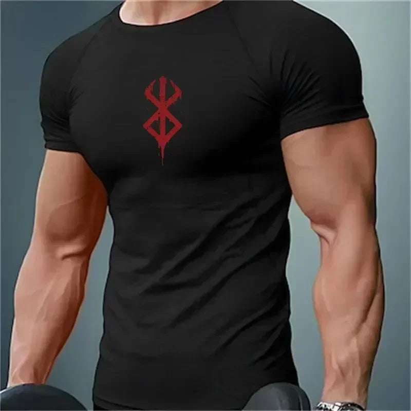 Men Compression Rash Guard Short Sleeve Quick Dry Gym Workout Athletic T Shirt