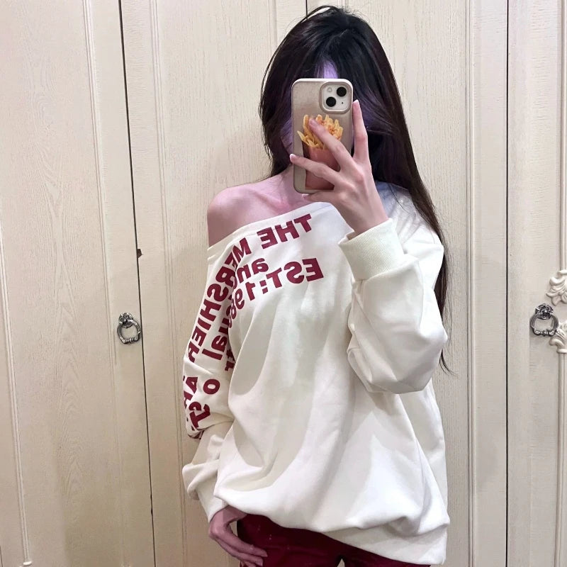 Off Shoulder Oversized T Shirt for Women