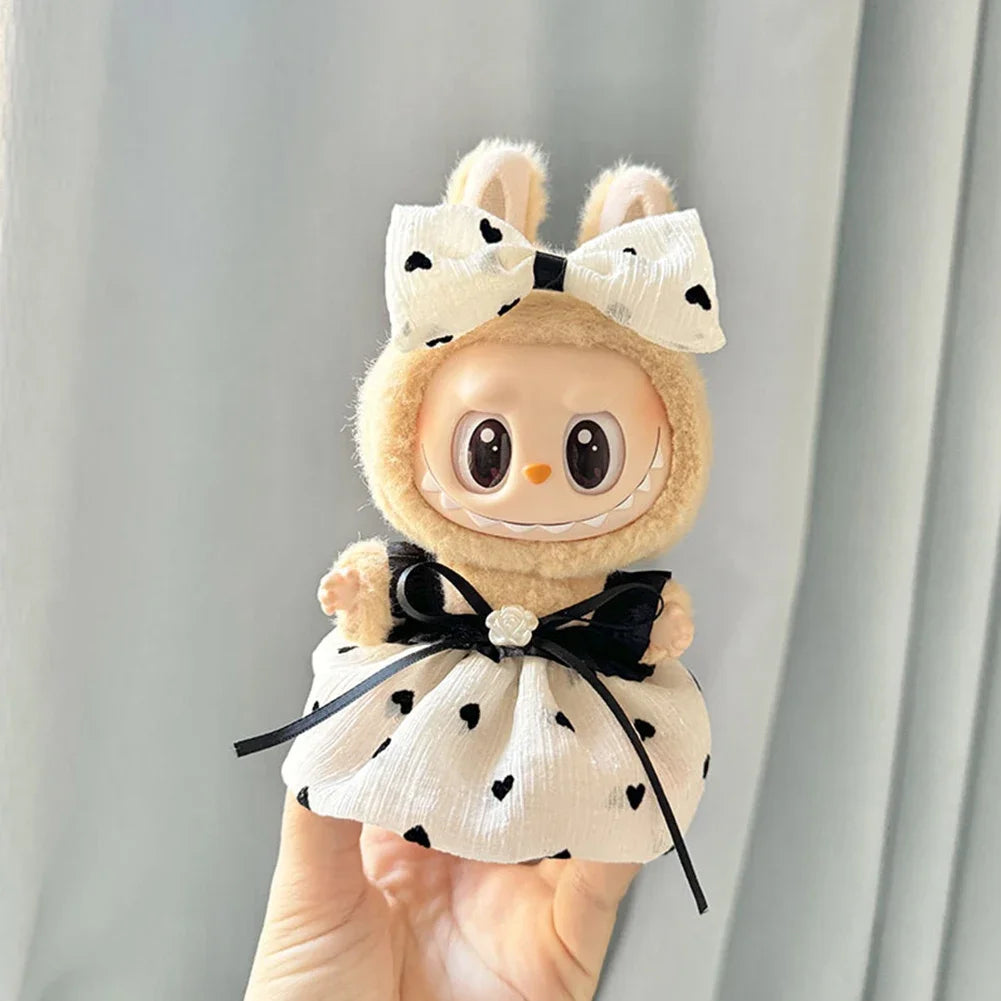 Labubu 17cm Kpop Princess Outfit Set with Pink Bow
