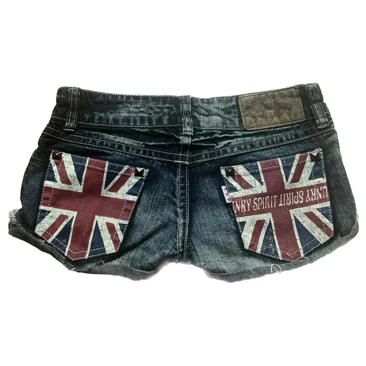 Women Y2K Black Graphic Denim Shorts Slim Fit Hip Hop Streetwear Gothic Mini Shorts