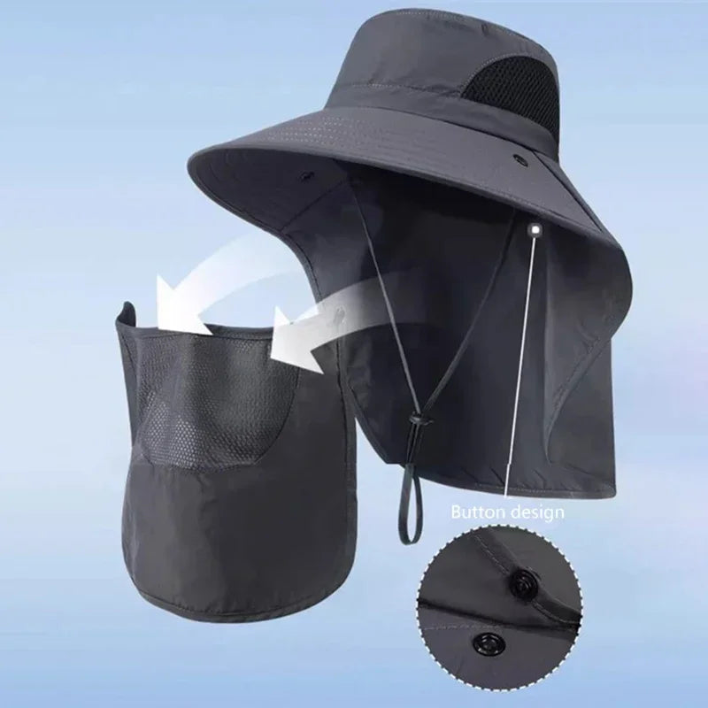 UV Protection Fishing Bucket Hat with Neck Flap