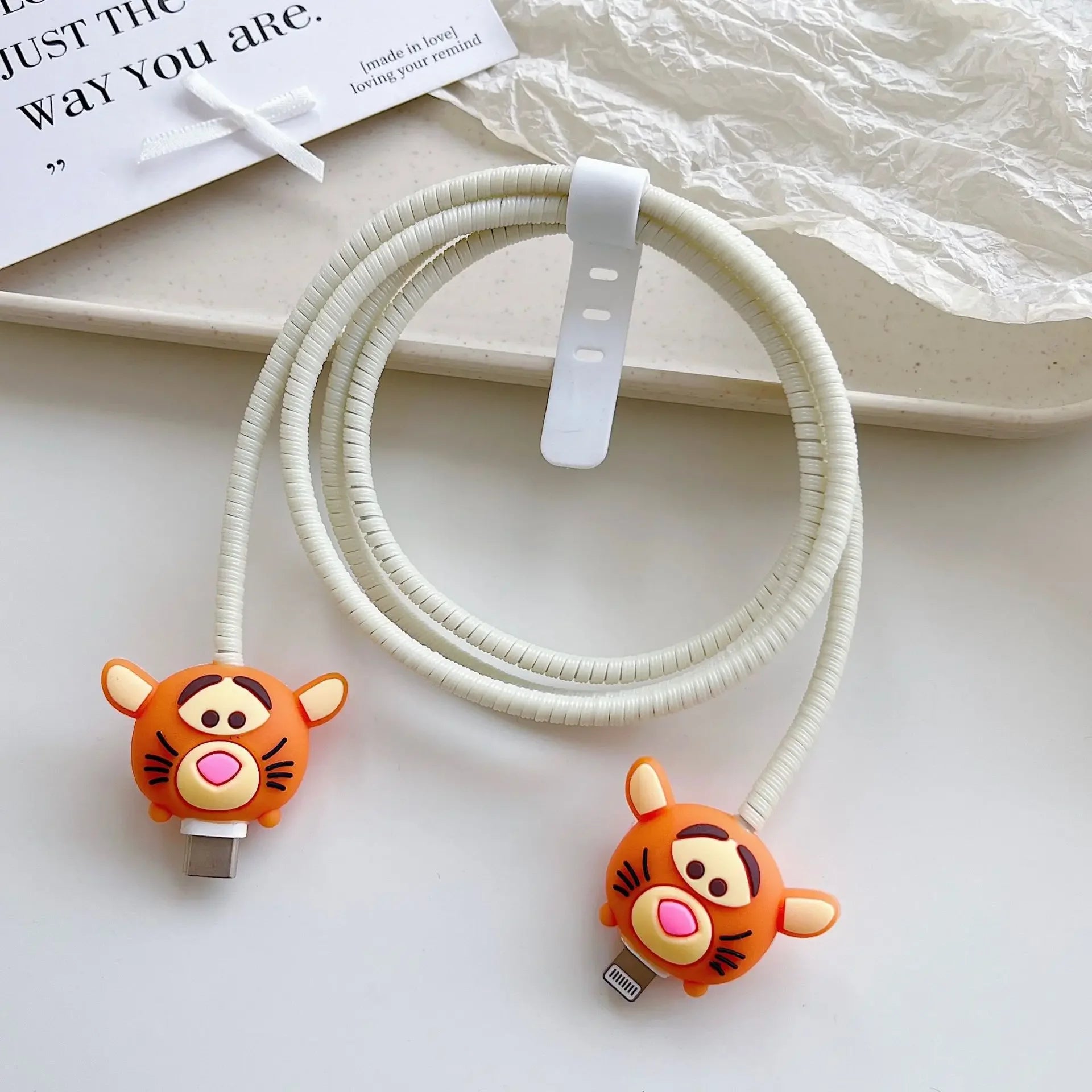 Cartoon Charger Cable Protector Stitch Data Line Winder Protective Cover
