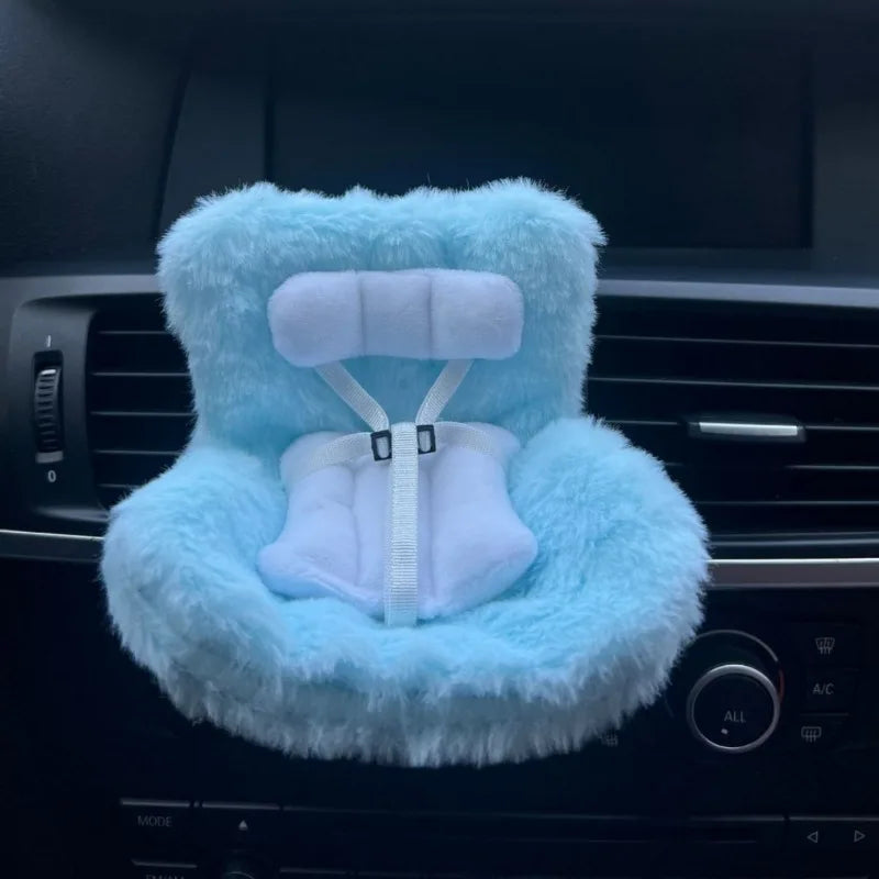 Car Doll Safety Seat Cartoon Style Chair for Labubu Doll Car Interior Decoration