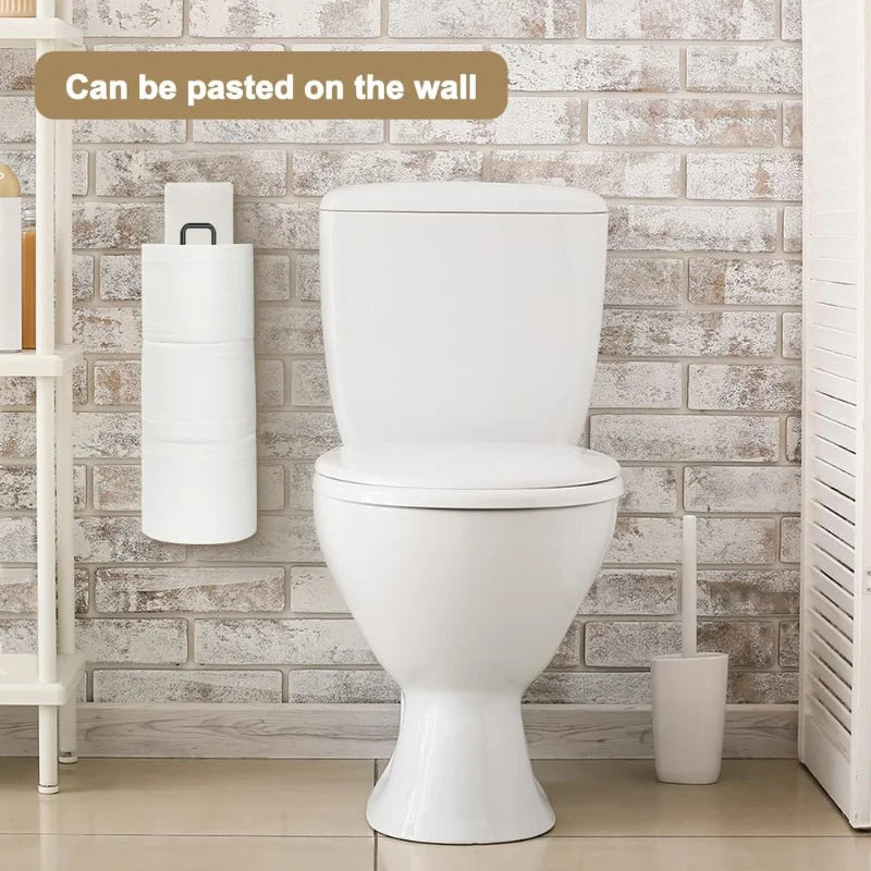 Toilet Paper Holder with Storage Over Tank Wall Mount Bathroom Organizer