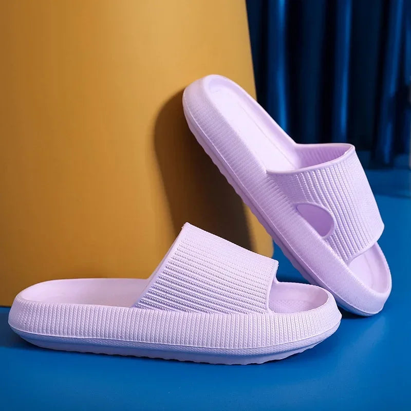 Cloud Cushion EVA Slippers Thick Sole 4cm Soft Anti Slip Bathroom Slides Comfortable Home Sandals for Men Women