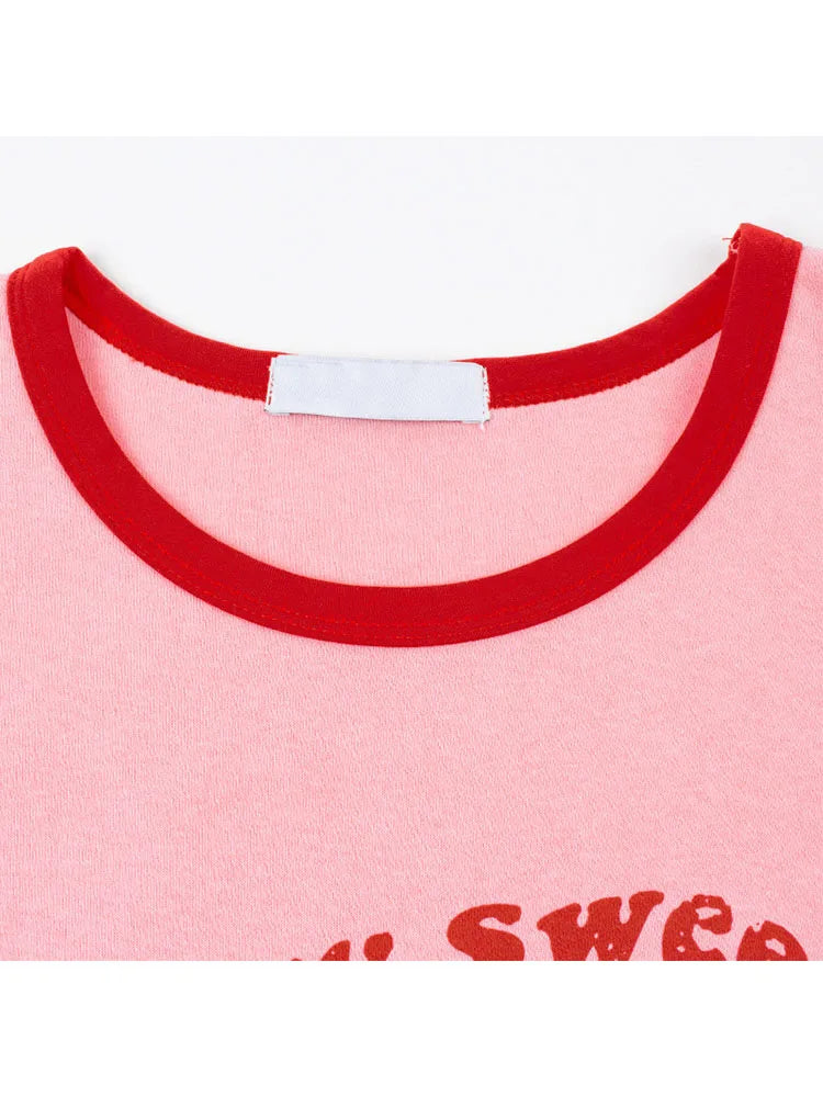 Women Y2K Pink Print Off Shoulder Crop Tank Top Sleeveless 90s Vintage Casual Sexy Top