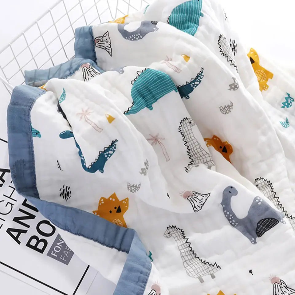 Baby 6 Layer Cotton Gauze Blanket Breathable Newborn Swaddle Bath Towel