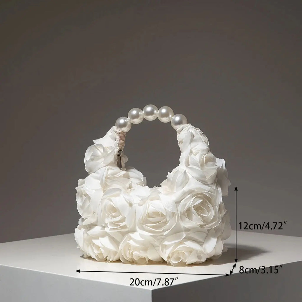 Floral Pearl Party Shoulder Bag Elegant Women Clutch