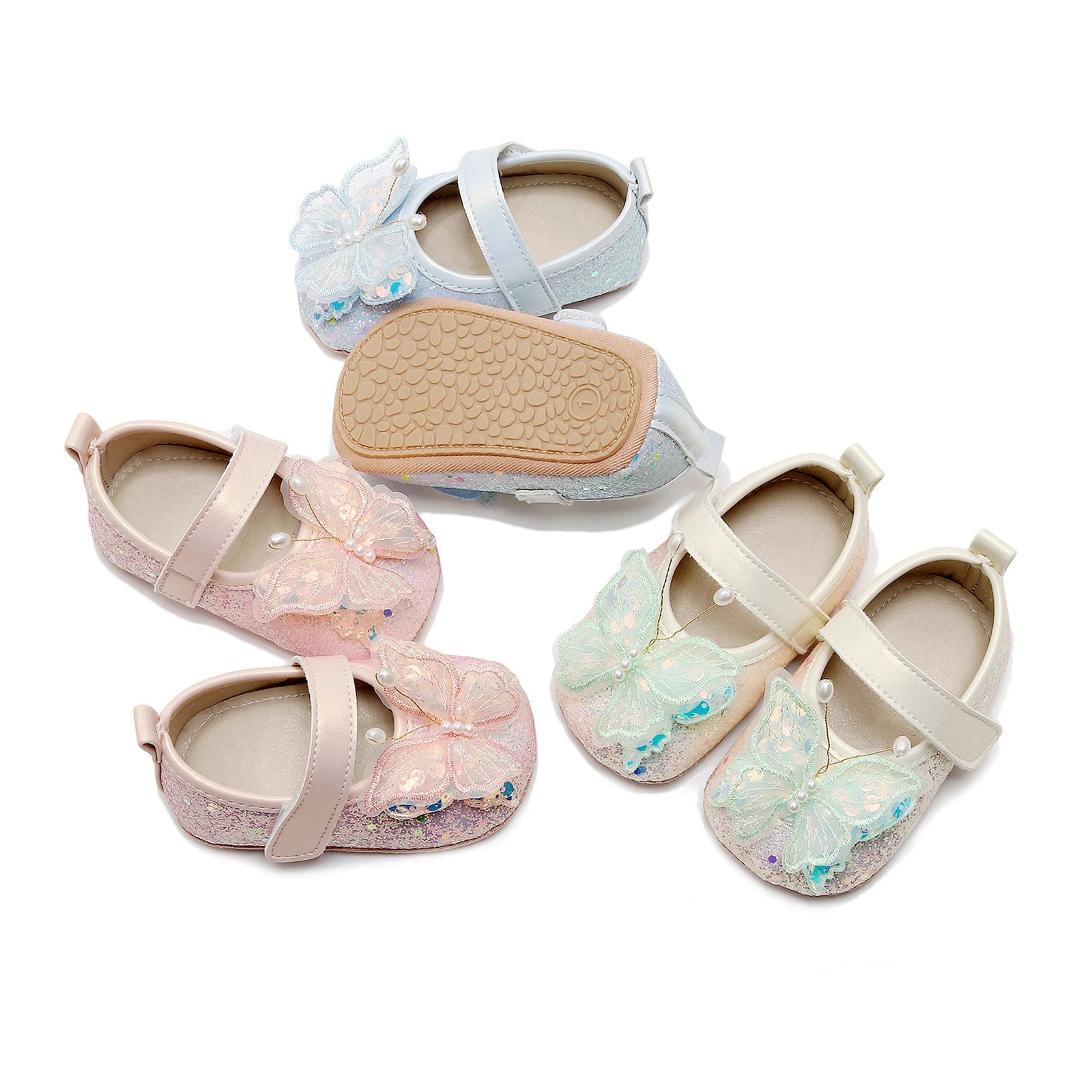 Baby Girl Butterfly Glitter Princess Flats