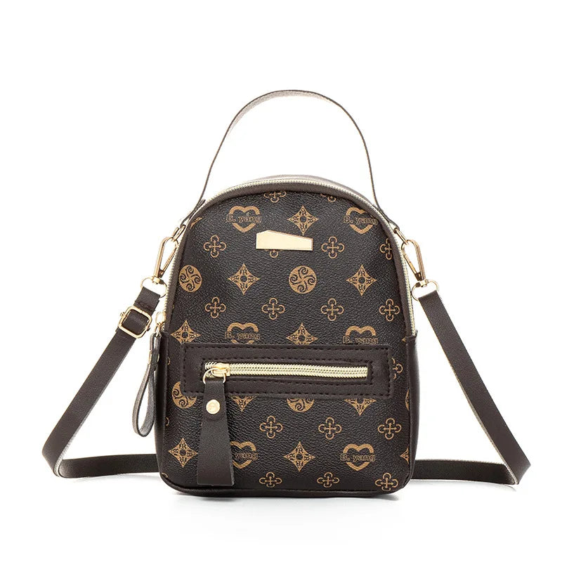 Women Mini Backpack Fashion Floral PU Leather Small Travel Shoulder Bag Cute School Backpack for Girls