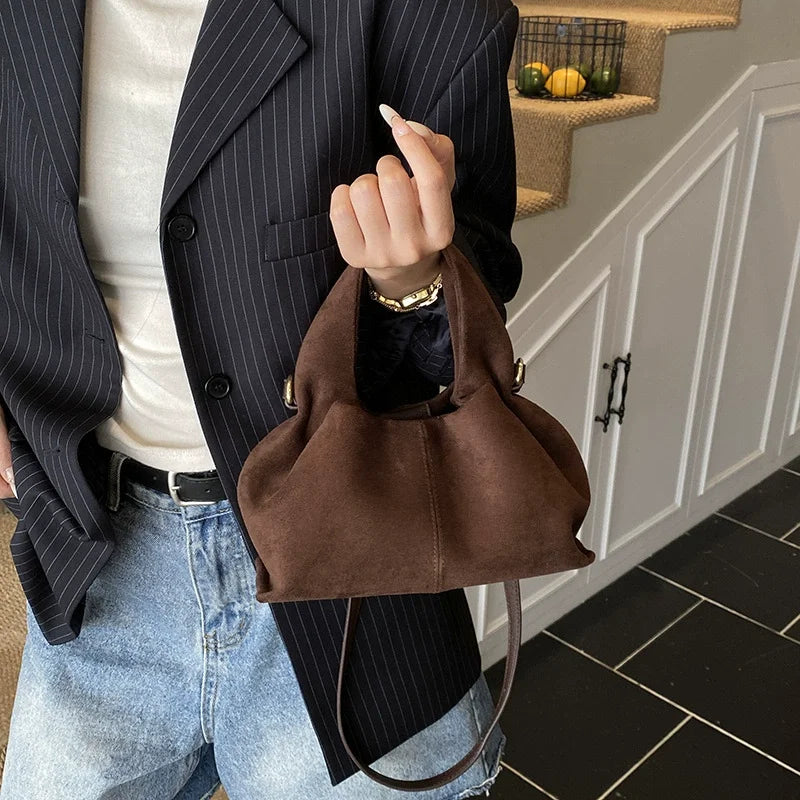 Women Cloud Dumpling Shoulder Bag French Style Retro Crossbody Handbag