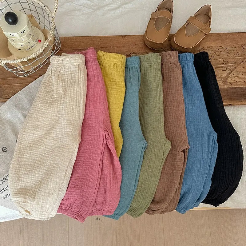 Kids Anti Mosquito Pants Lightweight Loose Summer Trousers for Boys & Girls