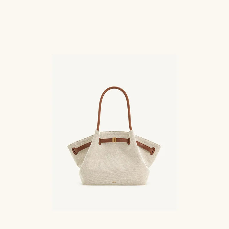 Dumpling Shoulder Bag Large Capacity Women Tote Handbag Minimalist Style