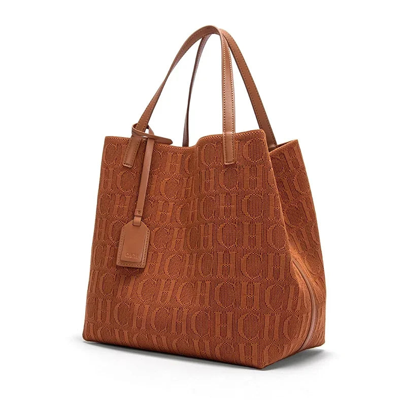 Women Classic Large Capacity Solid Color Shoulder Handbag Fashion PU Bag