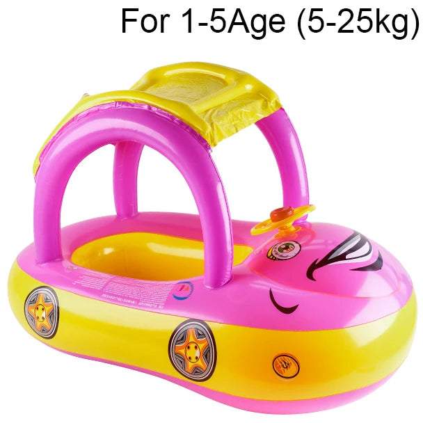 Kids Car Shape Swim Float Baby Swimming Ring Pool Float Toddler Beach Toy