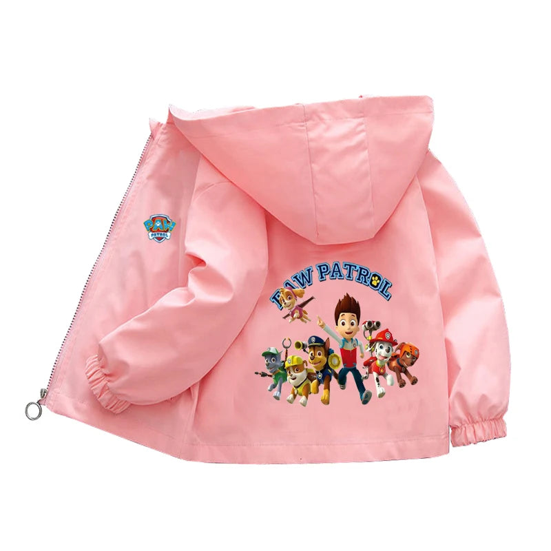 Kids Cartoon Rescue Pup Hooded Jacket Spring Autumn Sports Coat 1 to 10 Years
