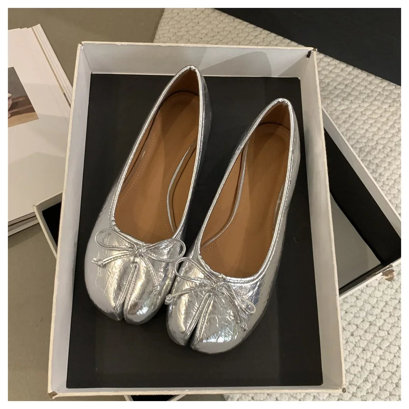 Women Soft Ballet Flats Slip On Loafers Moccasins Bow Knot Casual Shoes