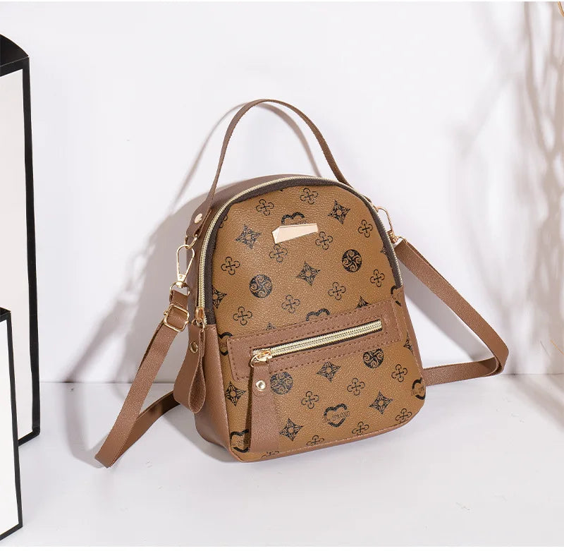 Women Mini Backpack Fashion Floral PU Leather Small Travel Shoulder Bag Cute School Backpack for Girls