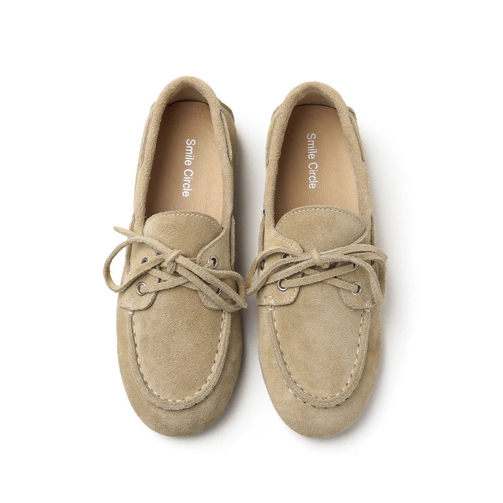 Women Leather Boat Shoes Flats