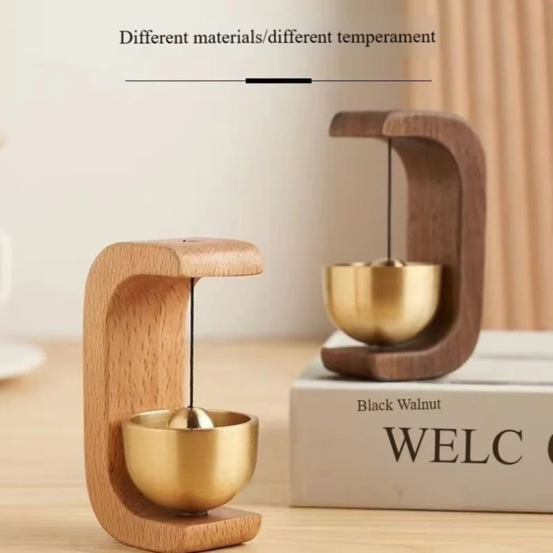 Wooden Doorbell Suction Wind Chime Door Opening Reminder Solid Wood Decor