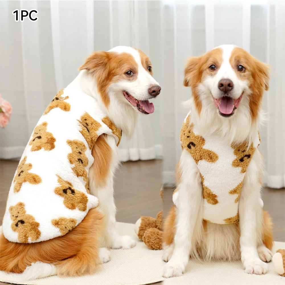 Warm Flannel Dog Pajamas Winter Pet Coat for Large Dogs