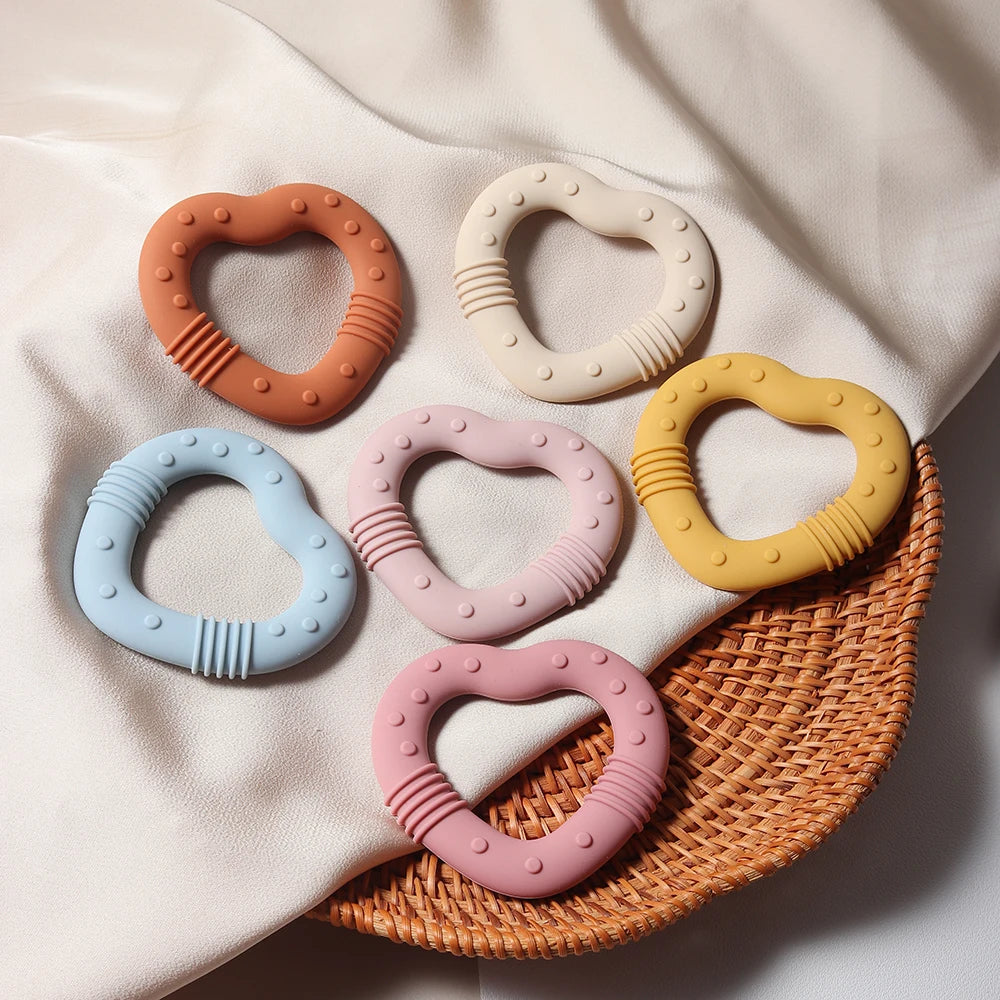 Food Grade Silicone Baby Teether Star Heart Teething Toy