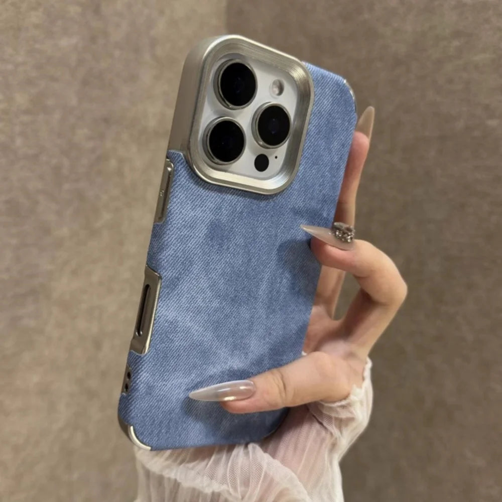 Retro Cowboy Denim Fabric iPhone Case