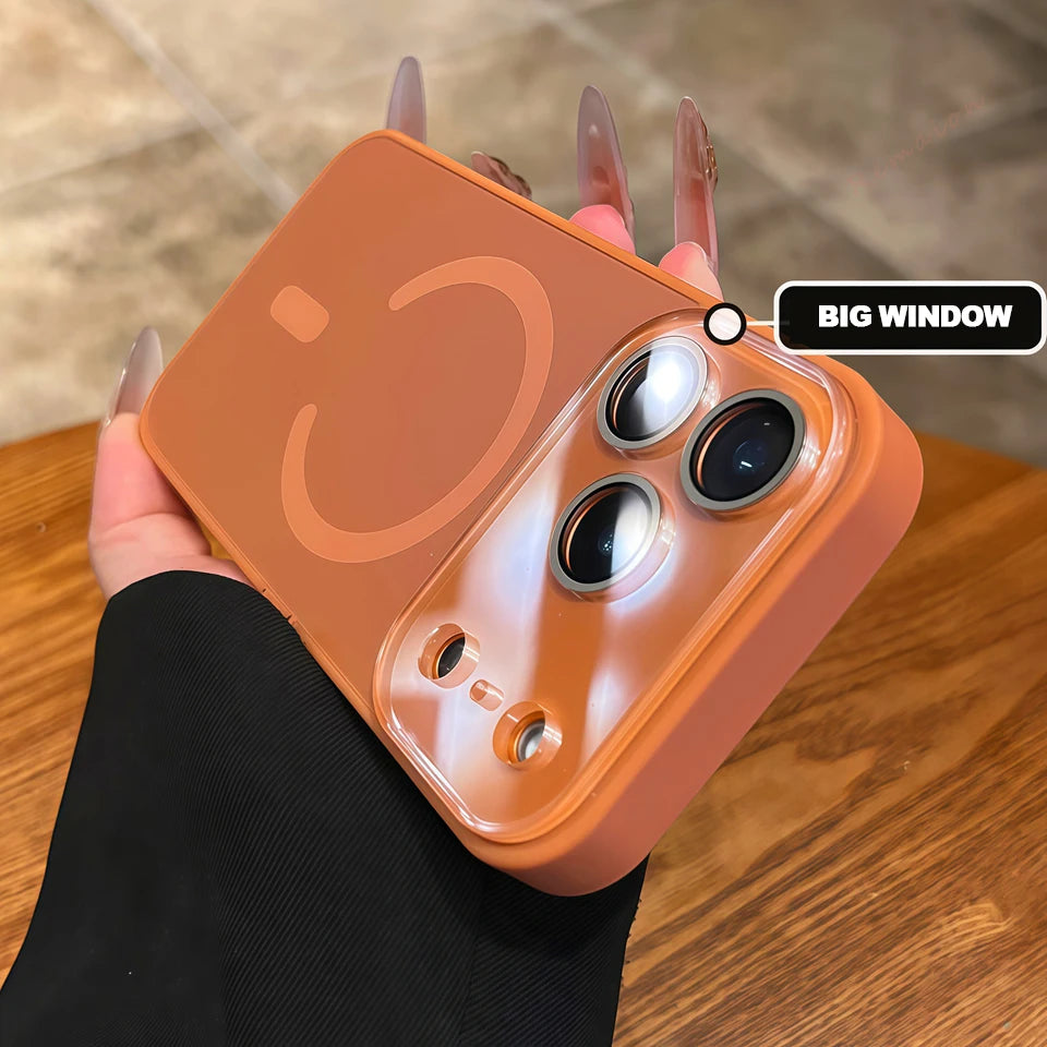 Magnetic MagSafe Big Window Charging iPhone Case